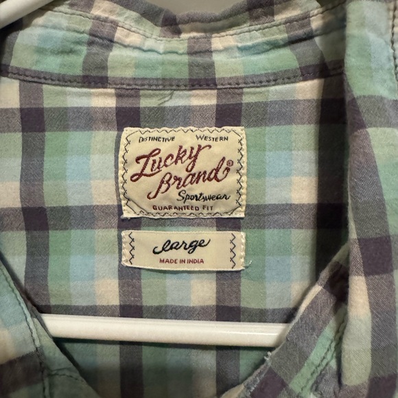 Lucky Brand Mens Button Down Short Sleeve Shirt - Picture 3 of 3
